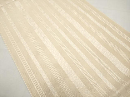 平和屋着物＊夏物　本場筑前博多織　八寸名古屋帯　紗献上　肌色　三越扱い　正絹　逸品　CABJ5988tx