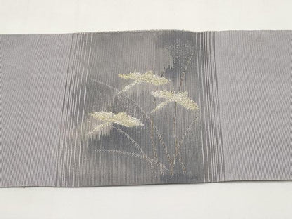 平和屋着物＊夏物　八寸名古屋帯　飛鶴文　金糸　CABJ5989tx