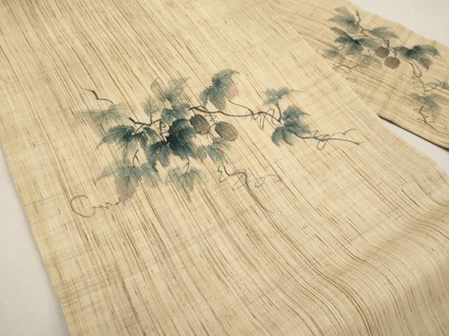 平和屋着物＊夏物　九寸名古屋帯　作家物　手描き　鬼灯　ほおずき　麻　逸品　CABJ6000tx
