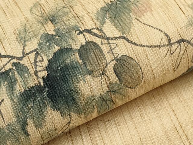 平和屋着物＊夏物　九寸名古屋帯　作家物　手描き　鬼灯　ほおずき　麻　逸品　CABJ6000tx