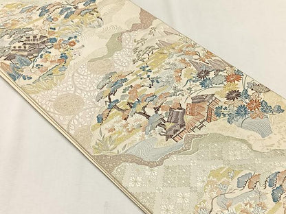 平和屋着物◎六通柄袋帯　小袖文様　金糸　正絹　逸品　CABJ6008yk