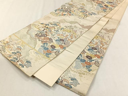 平和屋着物◎六通柄袋帯　小袖文様　金糸　正絹　逸品　CABJ6008yk