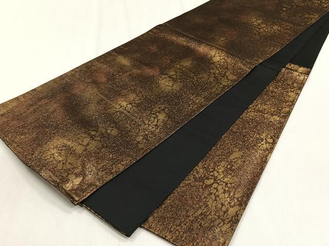 平和屋着物◎六通柄袋帯　霞文　金糸　正絹　逸品　CABJ6028yk