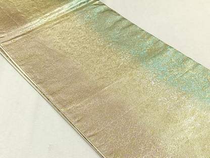 平和屋着物◎全通柄袋帯　螺鈿　霞文　ワンポイント　枝花文　金糸　正絹　逸品　CABJ6034yk