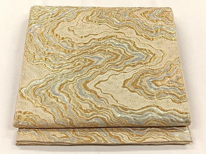 平和屋着物◎六通柄　京袋帯　流水文　金銀糸　正絹　逸品　CABJ6041yk