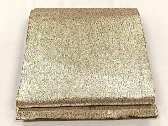 平和屋着物◎両面　全通柄袋帯　霞文　金糸　正絹　逸品　CABJ6052yk