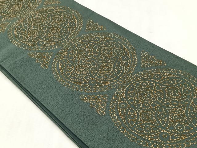 平和屋着物◎六通柄袋帯　七宝花文　正絹　逸品　未使用　CABJ6057yk
