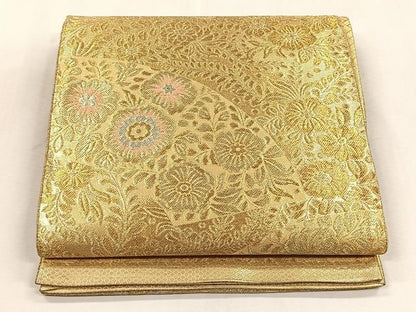 平和屋着物◎佐賀錦　六通柄袋帯　辻が花　金銀糸　正絹　逸品　CABJ6061yk