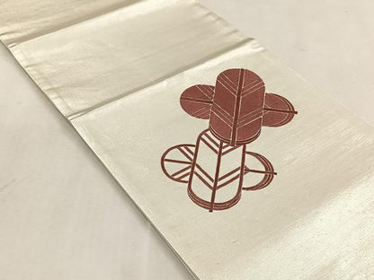 平和屋着物◎太鼓柄袋帯　総刺繍　鷹の羽　正絹　逸品　未使用　CABJ6063yk