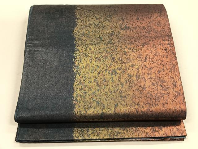 平和屋着物◎六通柄袋帯　霞文　引箔　正絹　逸品　CABJ6070yk