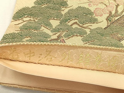 平和屋着物◎六通柄袋帯　洛中洛外絵巻図　金糸　正絹　逸品　CABJ6076yk