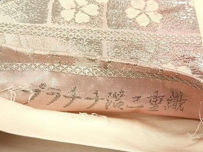 平和屋着物◎六通柄袋帯　舞桜文　プラチナ箔二重織　正絹　逸品　CABJ6083yk
