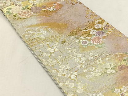 平和屋着物◎六通柄袋帯　唐織　洛陽　金糸　正絹　逸品　CABJ6092yk
