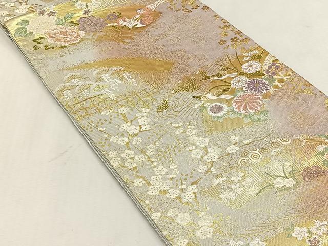 平和屋着物◎六通柄袋帯　唐織　洛陽　金糸　正絹　逸品　CABJ6092yk