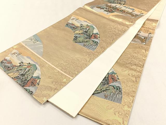 平和屋着物◎六通柄袋帯　広重づくし　金糸　正絹　逸品　CABJ6094yk