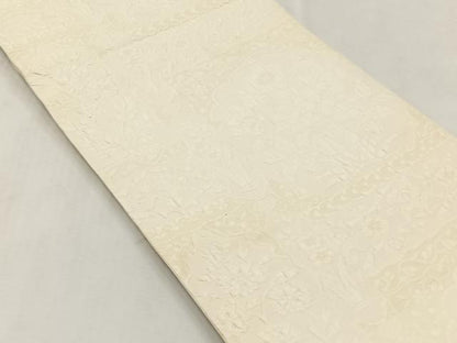 平和屋着物◎全通柄袋帯　ふくれ織　草花文　正絹　逸品　CABJ6097yk