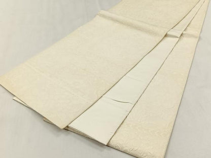 平和屋着物◎全通柄袋帯　ふくれ織　草花文　正絹　逸品　CABJ6097yk