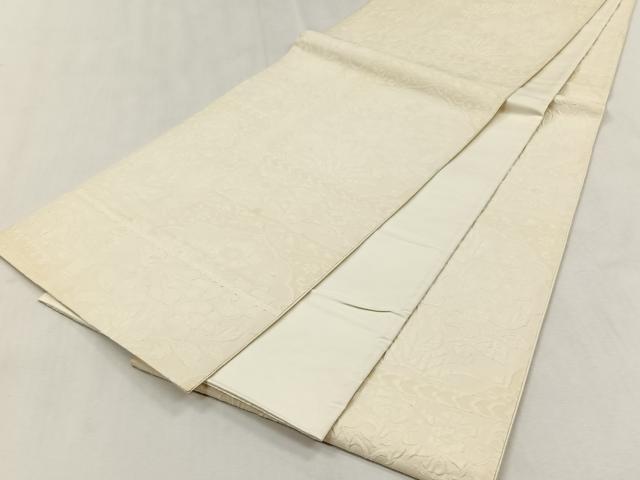 平和屋着物◎全通柄袋帯　ふくれ織　草花文　正絹　逸品　CABJ6097yk
