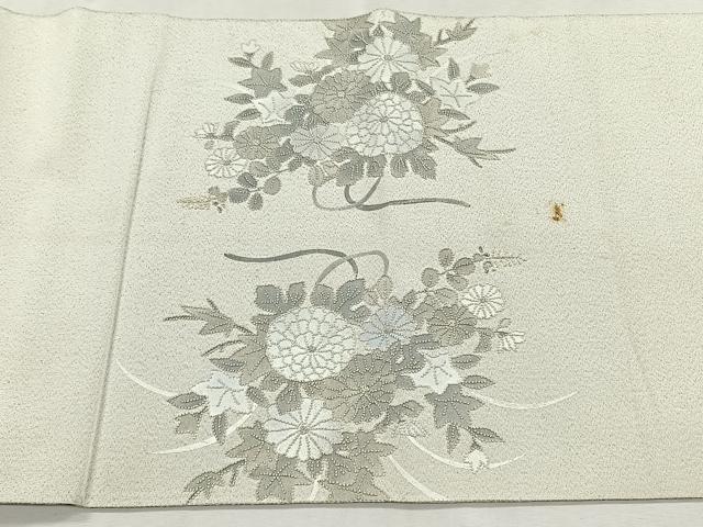 平和屋着物◎中国三大刺繍　相良刺繍　太鼓柄袋帯　花車文　銀糸　正絹　逸品　CABJ6101yk