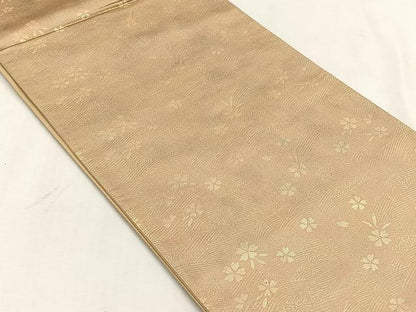 平和屋着物◎六通柄袋帯　螺鈿　舞桜文　ワンポイント　草花文　正絹　逸品　CABJ6102yk