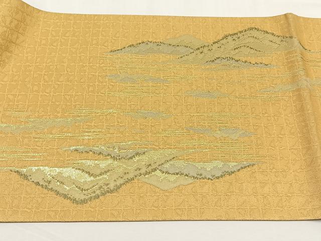 平和屋着物◎六通柄袋帯　人物風景文　金糸　正絹　逸品　CABJ6114yk