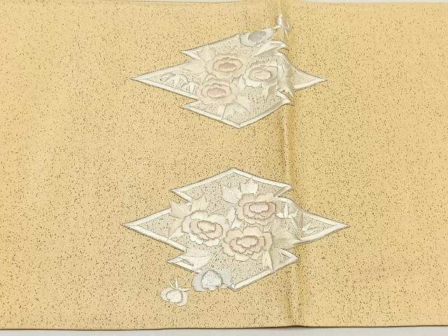 平和屋着物◎太鼓柄袋帯　総刺繍　駒刺繍　花車文　金糸　正絹　逸品　CABJ6120yk