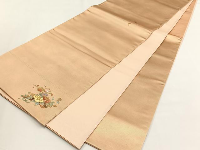 平和屋着物◎六通柄袋帯　霞文　ワンポイント　螺鈿　花筏文　金糸　正絹　逸品　未使用　CABJ6127yk