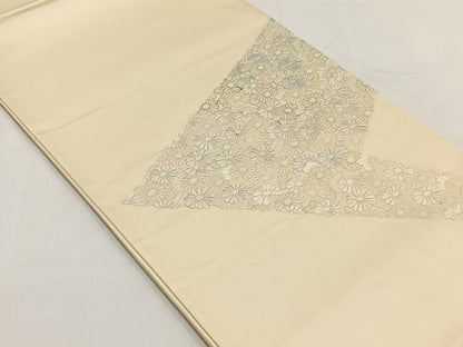 平和屋着物◎太鼓柄袋帯　総刺繍　菊尽くし　正絹　逸品　CABJ6128yk