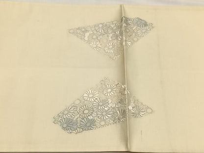 平和屋着物◎太鼓柄袋帯　総刺繍　菊尽くし　正絹　逸品　CABJ6128yk