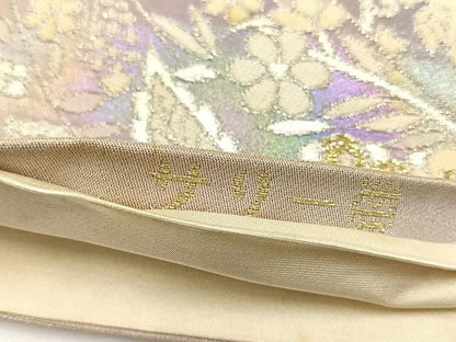 平和屋着物◎六通柄袋帯　花蝶唐草文　金銀糸　正絹　逸品　CABJ6130yk