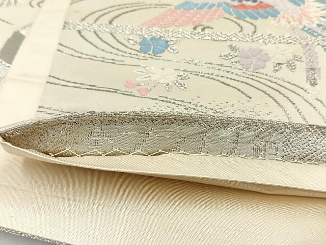 平和屋着物◎六通柄袋帯　唐織　鳳凰舞扇文　全プラチナ箔　正絹　逸品　CABJ6131yk
