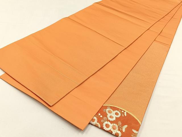 平和屋着物◎太鼓柄袋帯　駒刺繍　草花文　正絹　逸品　CABJ6136yk