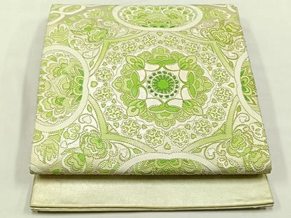 平和屋着物◎中国三大刺繍　総相良刺繍　太鼓柄袋帯　花唐草文　正絹　逸品　CABJ6144yk