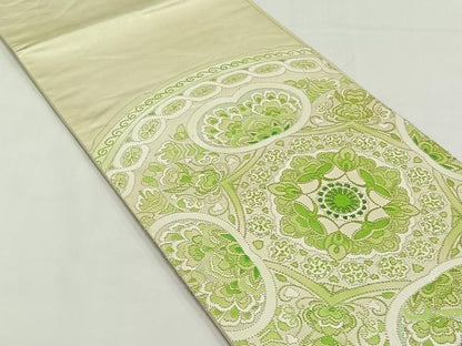 平和屋着物◎中国三大刺繍　総相良刺繍　太鼓柄袋帯　花唐草文　正絹　逸品　CABJ6144yk