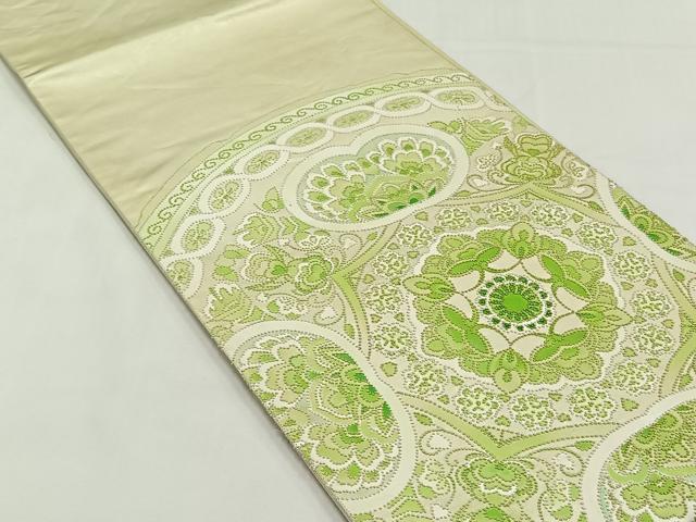 平和屋着物◎中国三大刺繍　総相良刺繍　太鼓柄袋帯　花唐草文　正絹　逸品　CABJ6144yk