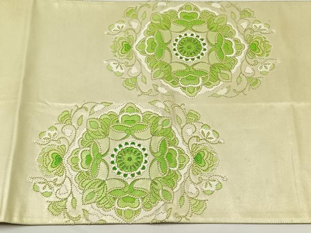 平和屋着物◎中国三大刺繍　総相良刺繍　太鼓柄袋帯　花唐草文　正絹　逸品　CABJ6144yk