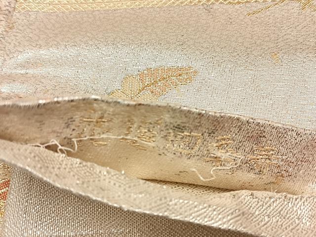 平和屋着物◎九百佐賀錦　六通柄袋帯　花選四季寿　金糸　引箔　正絹　逸品　未使用　CABJ6150yk