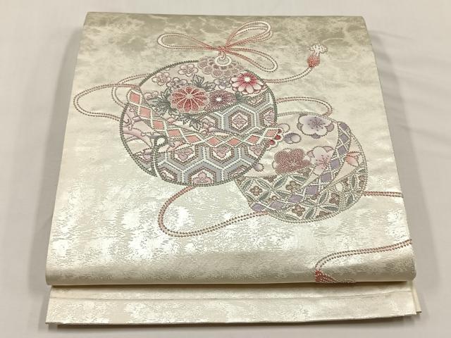 平和屋着物◎中国三大刺繍　総相良刺繍　太鼓柄袋帯　鈴　舞花文　正絹　逸品　CABJ6153yk