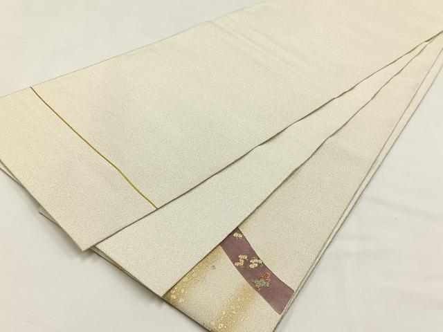 平和屋着物◎太鼓柄袋帯　総刺繍　綴れ　枝花文　金糸　正絹　逸品　CABJ6159yk