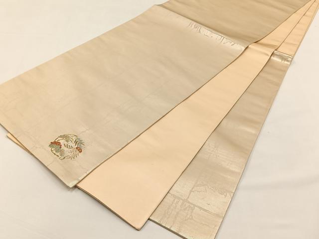 平和屋着物◎岩井半四郎　歌舞伎役者 日本舞踊家　六通柄袋帯　霞文　ワンポイント　草花丸文　正絹　逸品　CABJ6160yk