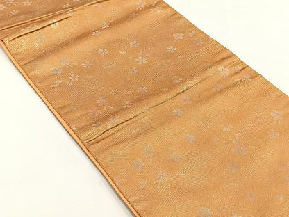 平和屋着物◎六通柄袋帯　螺鈿　ワンポイント　舞桜文　金糸　正絹　逸品　CABJ6163yk