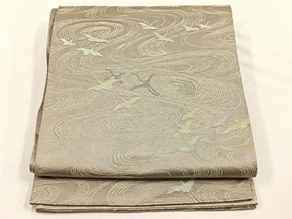 平和屋着物◎六通柄　京袋帯　飛鶴文　金銀糸　正絹　逸品　CABJ6165yk