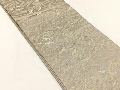 平和屋着物◎六通柄　京袋帯　飛鶴文　金銀糸　正絹　逸品　CABJ6165yk