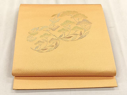 平和屋着物◎太鼓柄袋帯　枝松丸文　銀糸　正絹　逸品　未使用　CABJ6168yk