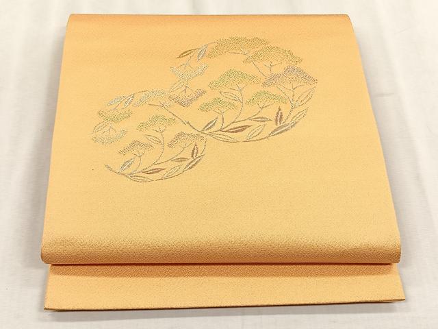 平和屋着物◎太鼓柄袋帯　枝松丸文　銀糸　正絹　逸品　未使用　CABJ6168yk