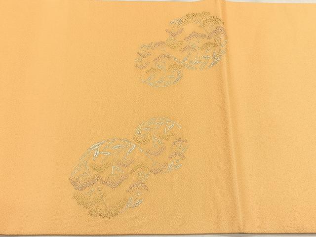 平和屋着物◎太鼓柄袋帯　枝松丸文　銀糸　正絹　逸品　未使用　CABJ6168yk