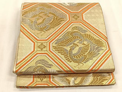 平和屋着物◎六通柄袋帯　鳳凰　金銀糸　正絹　逸品　CABJ6173yk