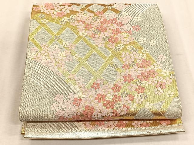 平和屋着物◎六通柄袋帯　唐織　舞花文　金銀糸　正絹　逸品　CABJ6175yk