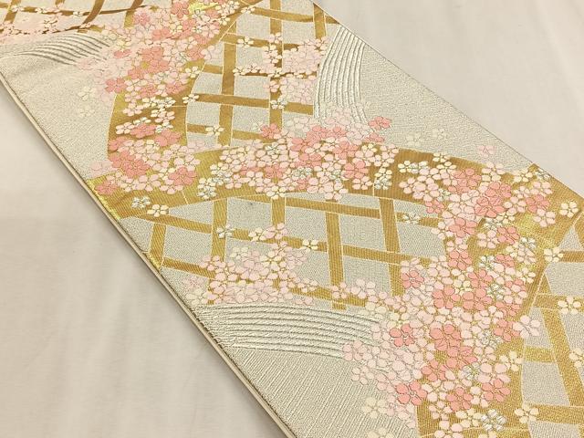 平和屋着物◎六通柄袋帯　唐織　舞花文　金銀糸　正絹　逸品　CABJ6175yk