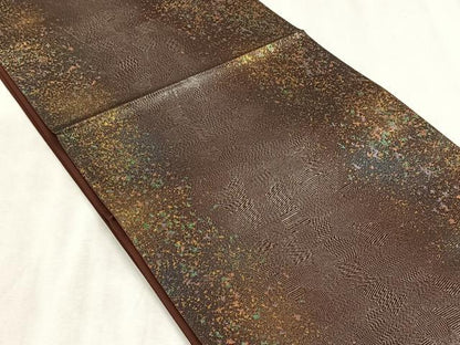 平和屋着物◎六通柄袋帯　霞文　金糸　正絹　逸品　CABJ6185yk